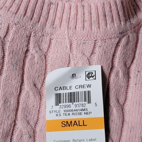 Karen Scott Cable-Knit Sweater KS Tea Rose S - Picture 3 of 3